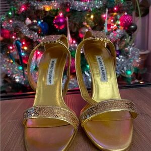 Manolo Blahnik Gold Women's Sandals